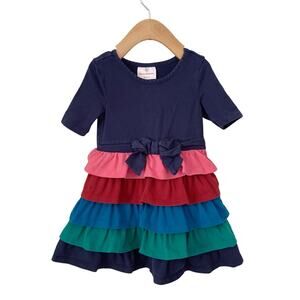 Hanna Andersson Skater Ruffle Dress - Navy - 18-24M or 80cm
